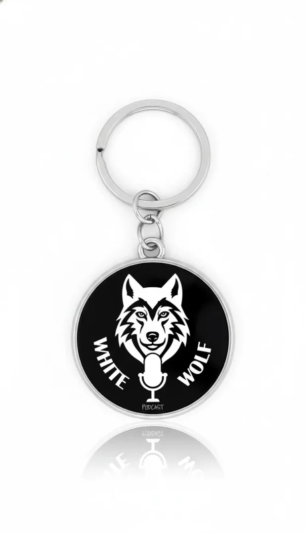 Llavero logo white wolf